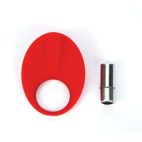 Красное эрекционное кольцо с вибрацией Topco Sales TLC CaliberVibrating Silicone Cock Ring 1006028
