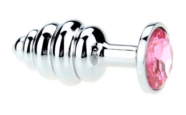 Фигурная анальная пробка с розовым стразом 4sexdreaM 47149 (7,6 см)