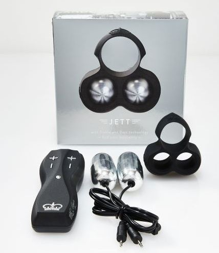 Чёрный инновационный мужской вибростимулятор Hot Octopuss JETT HO14