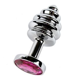 Фигурная анальная пробка с красным стразом 4sexdreaM 47148 (7,6 см)