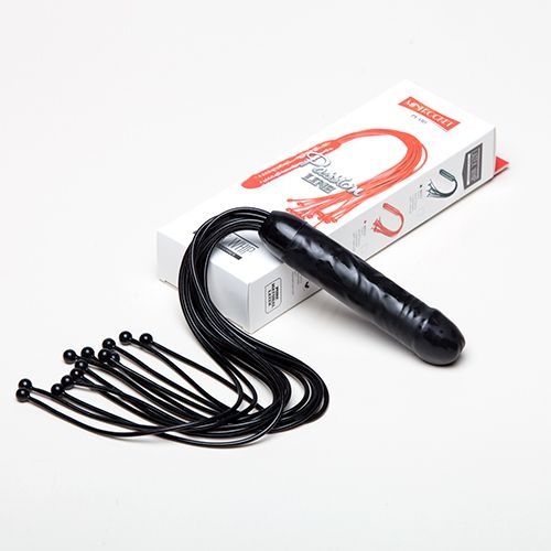 Чёрная латексная многохвостая плеть Sitabella 6013-1 (50 см)