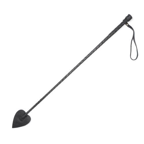 Чёрный кожаный стек с наконечником-стрелой Sitabella 4037-1 (70 см)