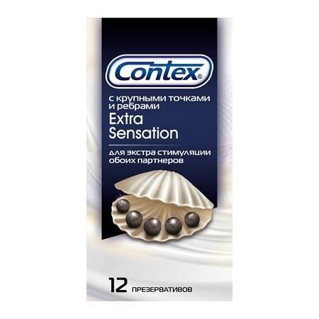 Презервативы с крупными точками и рёбрами Contex Extra Sensation №12 (12 шт)