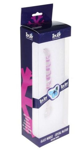 Стеклянный прозрачный фаллоимитатор с фиолетовой спиралью Toy Joy 3006009150