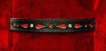 Декоративный чёрно-красный чокер со стразами Подиум Р228