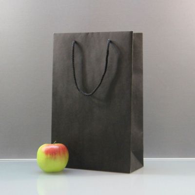 Чёрный бумажный пакет для покупок ДСМ 880 (23×36×10 см)