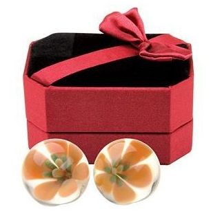 Прозрачные вагинальные шарики Topco Sales TLC CyberGlass Ben Wa Balls Yellow Blossom 1003053