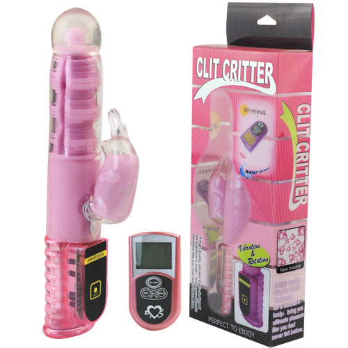 Розовый вибратор с пультом ДУ Baile Clit Criter Rabit BW-046433W-0101 (24,5 см)