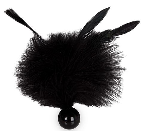Чёрная метелка с круглой ручкой Blush Novelties FEATHER TICKLER 520120