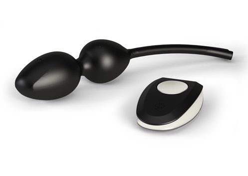 Чёрные вагинальные виброшарики с миостимуляцией и пультом ДУ MyStim Jane Untamed 46287