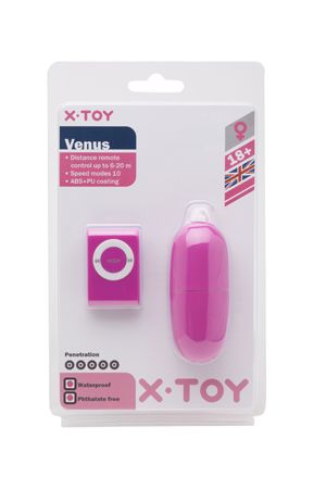 Розовое виброяйцо на радиоуправлении X-TOY Venus II XT20301-11