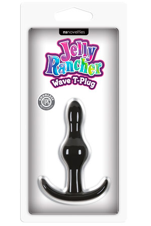 Чёрная анальная пробка NS Novelties Jelly Rancher T-Plug Wave NSN-0451-23 (9,7 см)