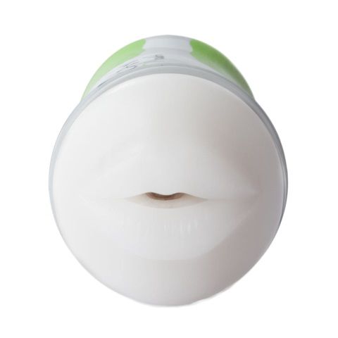 Мастурбатор-ротик в бело-зелёном цвете Topco Sales Vulcan Love Skin Masturbator Wet Mouth 1600136