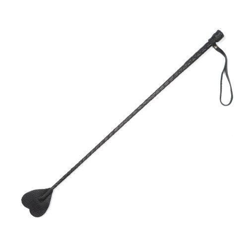 Чёрный кожаный стек с наконечником-сердечком Sitabella 4038-1 (70 см)