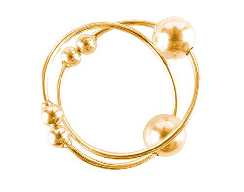 Золотистые клипсы на грудь с шариком Pipedream Gold Nipple Bull Rings PD3603-27