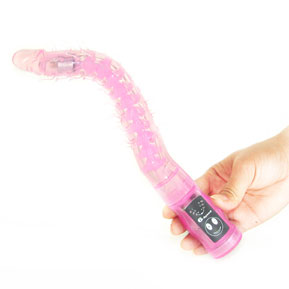 Розовый гнущийся анальный вибратор с усиками Baile BW-038002 (27,6 см)