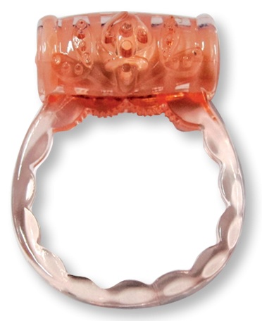 Эрекционное кольцо оранжевого цвета Luxe Luxe VIBRO «Техасский Бутон»