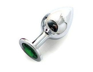 Анальная пробка с изумрудным кристаллом Anal Jewelry Plug BUTT PLUG Large SL-07 (9,5 см)