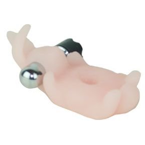 Вибрирующее эрекционное кольцо телесного цвета Baile «Зайчик» BI-010128-1002S