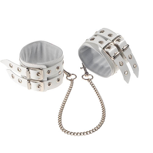 Белые кожаные оковы, соединенные цепочкой Sitabella 3070-3