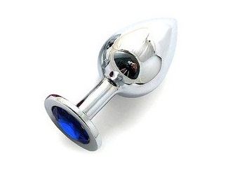 Анальная пробка с синим кристаллом Anal Jewelry Plug BUTT PLUG Large SL-13 (9,5 см)