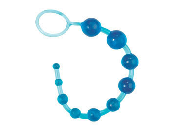 Голубые анальные бусы на жёсткой сцепке Gopaldas 2K79BLU BCD GP