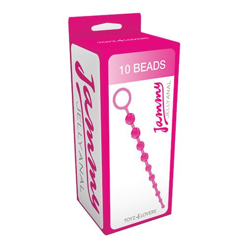 Розовая анальная цепочка с 10 шариками Toyz4lovers JAMMY JELLY ANAL 10 BEADS T4L-00700701 (32 см)