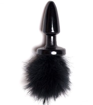 Чёрная пробка с хвостиком 4sexdreaM Black Bunny 47000 (11 см)