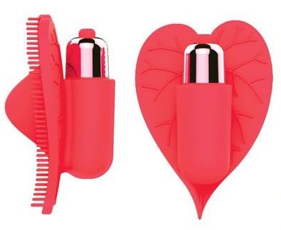 Красный клиторальный стимулятор в виде листочка с шипиками Bior toys ST-40142-3 (8 см)