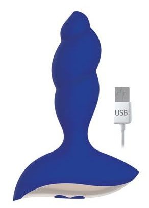 Синий спиралевидный вибромассажёр Bior toys ST-40164-2 (8,5 см)