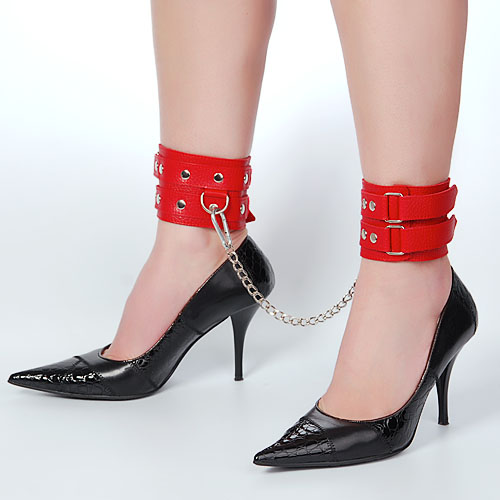 Кожаные красные оковы с цепочкой Sitabella 3071-2