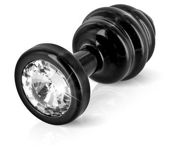 Большой чёрный винтовой плаг DIOGOL ANNI Ano black T2 8120010032 (7,5 см)