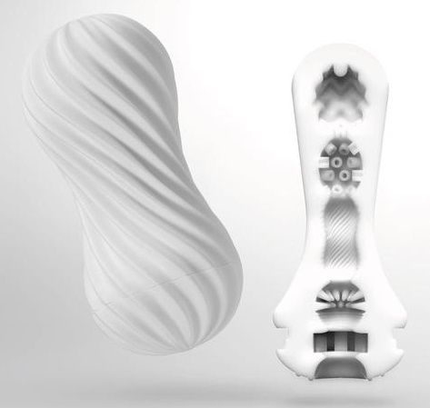 Мастурбатор с мягким рельефом в белом цвете Tenga FLEX Silky White  FLX-001