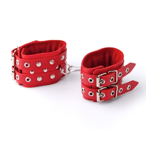 Красные кожаные наручи с ремешками Sitabella 3050-2