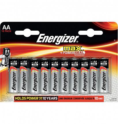 Батарейки Energizer MAX AA/LR6 1,5V E300132000 (тип AA, 16 шт)