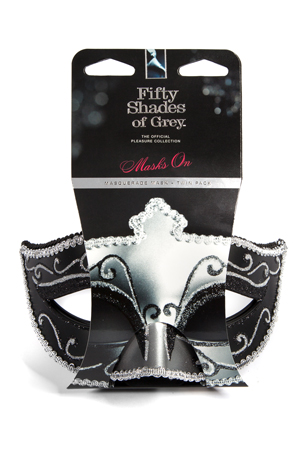 Чёрный набор из двух маскарадных масок с серебристым рисунком Fifty Shades of Grey Masks On Masquerade FS-52420