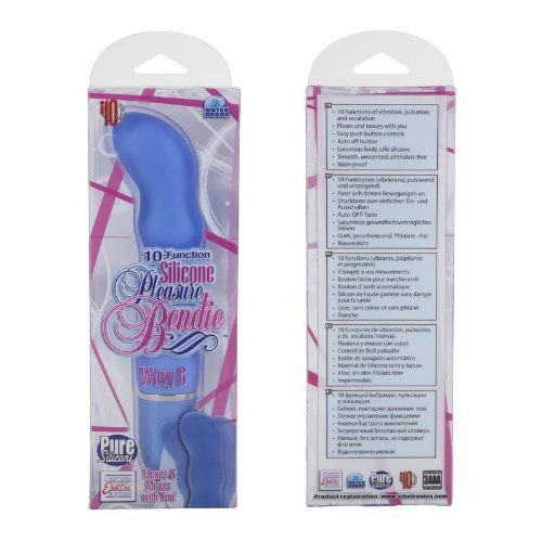 Голубой гнущийся вибратор California Exotic Novelties 10-Function Silicone Pleasure Bendie Wavy G s SE-0868-55-3 (17,8 см)