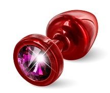 Красная пробка с малиновым кристаллом DIOGOL ANNI round Red T1 Fuschia 9020060076 (6 см)