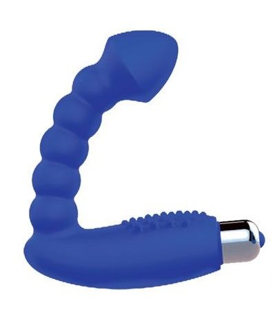 Синий массажёр простаты с вибрацией Bior toys ST-40139-2 (10 см)