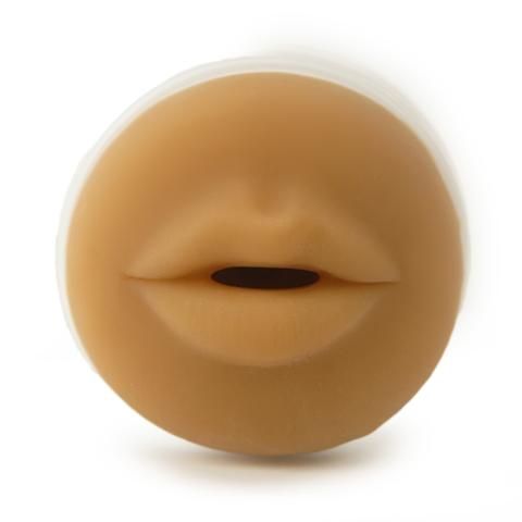 Мастурбатор-ротик мулатки кофейного цвета Topco Sales CyberSkin Vulcan Deep Throat with Vibration 1600395