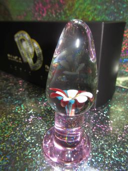 Анальная пробка с цветком и розовым основанием Джага-Джага GD151 (12 см)