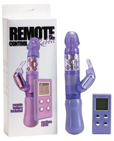 Фиолетовый вибратор-компьютер с пультом дистанционного управления Seven Creations 06-238LPU-HLPU (27 см)