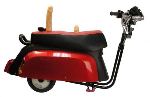 Красная с чёрным секс-машина в форме мотоцикла Leco Super Motor NM-100-6