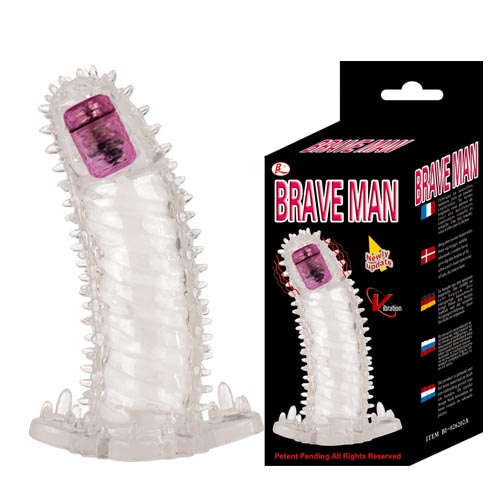 Прозрачная насадка-удлинитель с пупырышками, усиками и вибропулькой Baile BI-026202A-0702