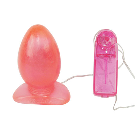 Розовая анальная вибропробка с присоской Baile BI-017015-0101 (9 см)