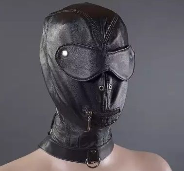 Шлем с шорами, молнией для рта и ошейником Подиум Р85