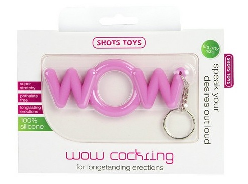Розовое эрекционное кольцо Shots Media BV WOW Cocking  SHT056PNK