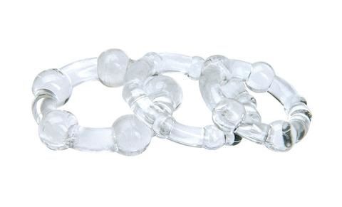 Набор из трех прозрачных эрекционных колец Topco Sales Sex Please! Come on Love Ring Trio 2100117