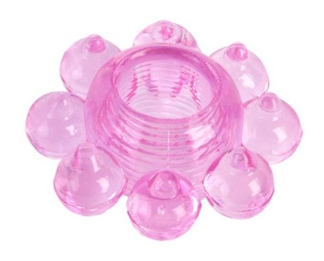 Розовое гелевое эрекционное кольцо-«Цветок» ToyFa 818001-3