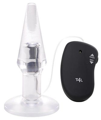 Прозрачная пробка с вибрацией Toyz4lovers VIBRATING PLUG JAMMY JELLY ANAL POINT OF PLEASURE MEDIUM T4L-00903230 (14,5 см)